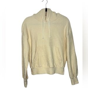 VIMMIA Women’s 100% Cotton Light Yellow Textured Oversized Hoodie Size Small